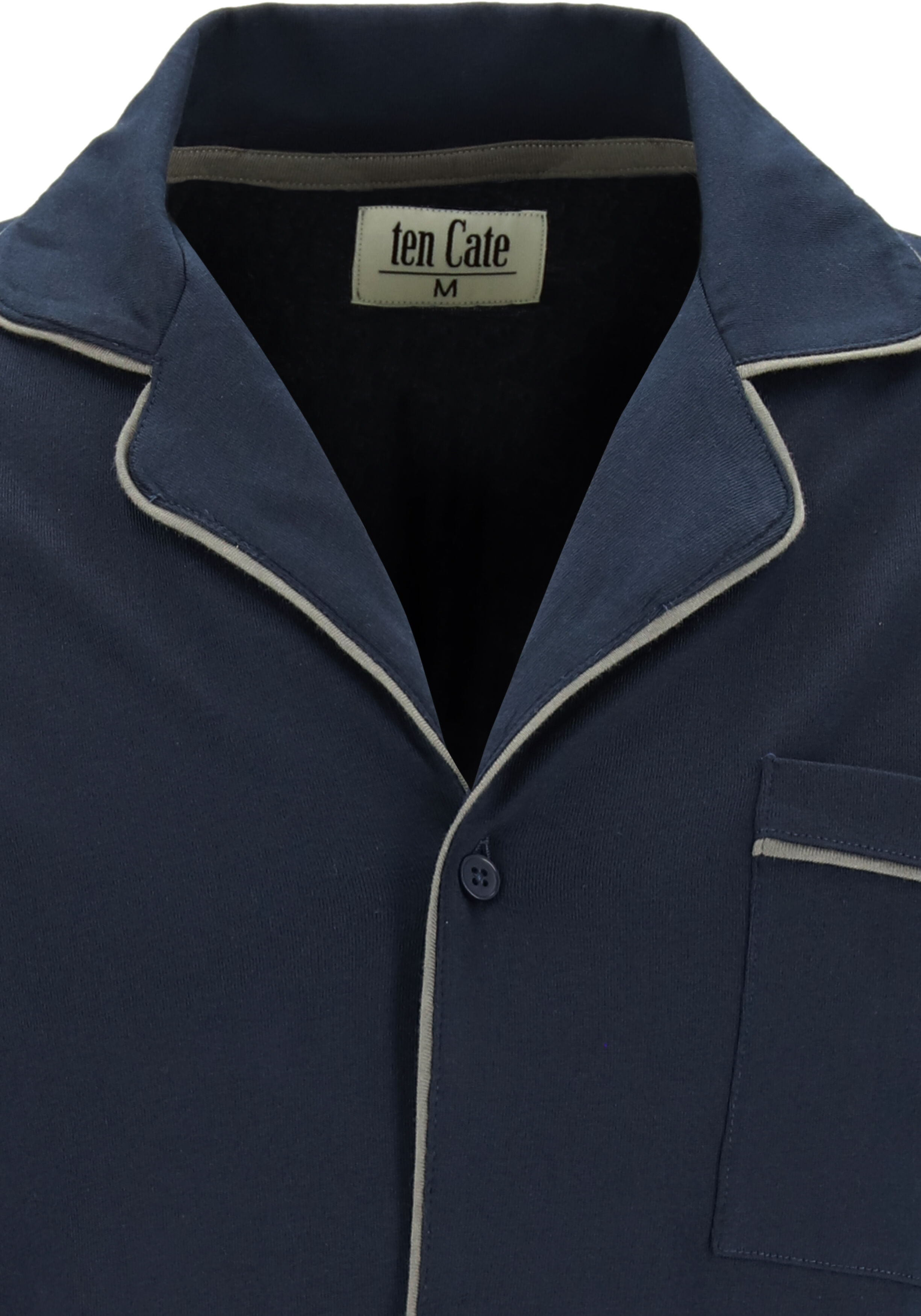 TEN CATE men pyjama, met knoopjes, donkerblauw